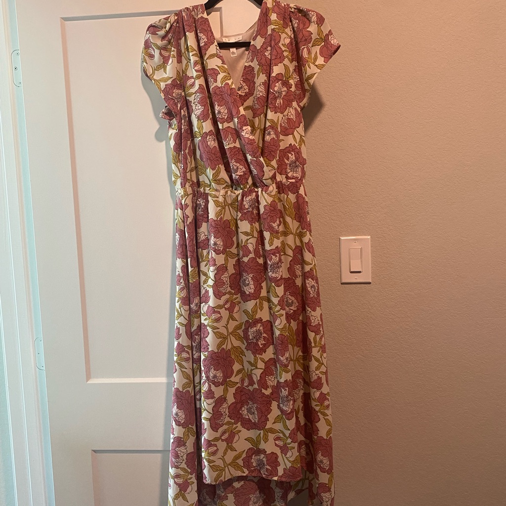 Leith Floral High-Low Midi Dress